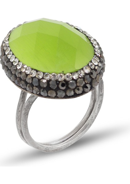 Monalisa ve Swaroski Taşlı 925 Ayar Gümüş Kadın Yüzük 201024472