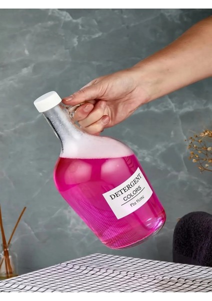 3'lü 1500 ml Sıvı Deterjan Şişesi Etiketli Cam Galon Şişe 1.5 Litre fiyatları