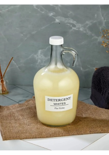 3'lü 1500 ml Sıvı Deterjan Şişesi Etiketli Cam Galon Şişe 1.5 Litre modelleri