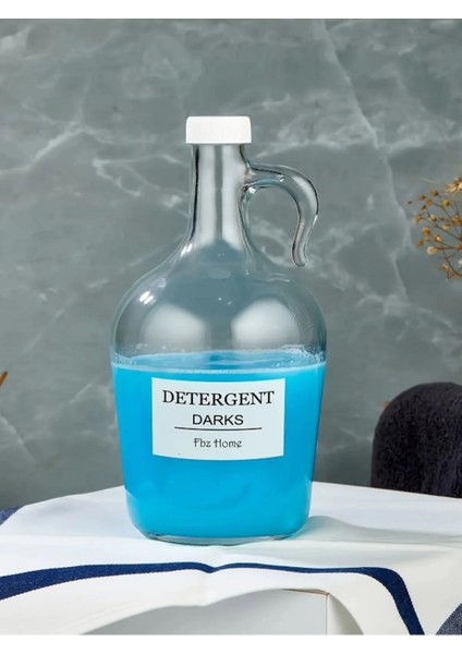 3'lü 1500 ml Sıvı Deterjan Şişesi Etiketli Cam Galon Şişe 1.5 Litre fırsatları