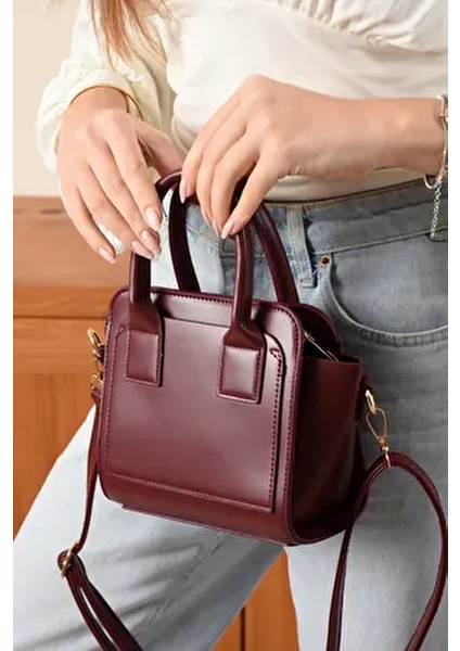 Kutu Üç Gözlü El ve Omuz Çantası