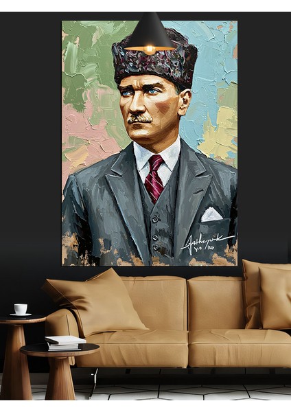 Klasik Mustafa Kemal Atatürk Portresi Dekoratif Kanvas - Mdf Ahşap Tablo fiyatları