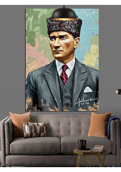 Klasik Mustafa Kemal Atatürk Portresi Dekoratif Kanvas - Mdf Ahşap Tablo indirimleri