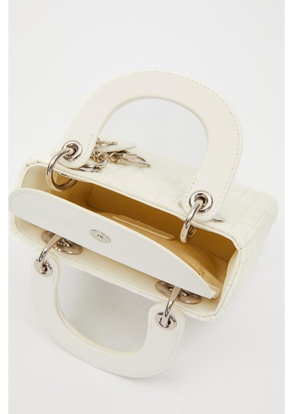 Krem Silver Akseusar Detaylı El Çantası modelleri