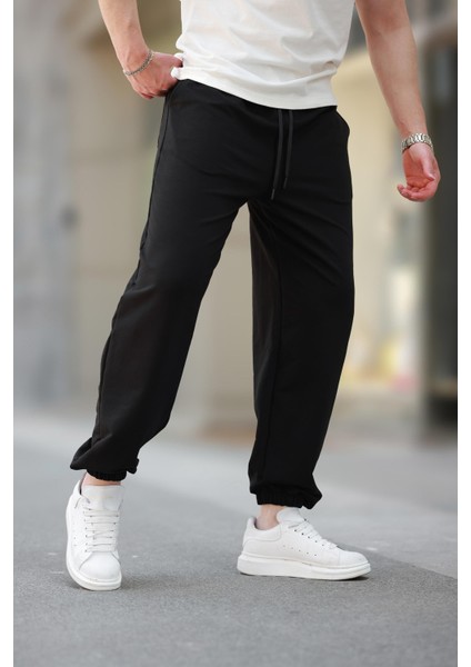 Siyah Rahat Kesim Paçası Lastikli Erkek Eşofman Altı E6573 fiyatları