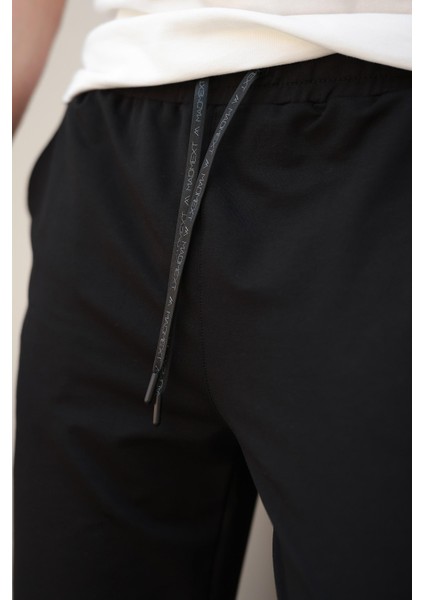 Siyah Rahat Kesim Paçası Lastikli Erkek Eşofman Altı E6573 fırsatları