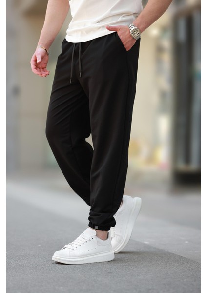 Siyah Rahat Kesim Paçası Lastikli Erkek Eşofman Altı E6573 indirimleri