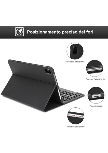 Honor Pad X9 11.5 Inç 2023 Uyumlu Klavyeli Tablet Kılıf Kablosuz Bluetooth Özellikli Kalem Tutuculu modelleri