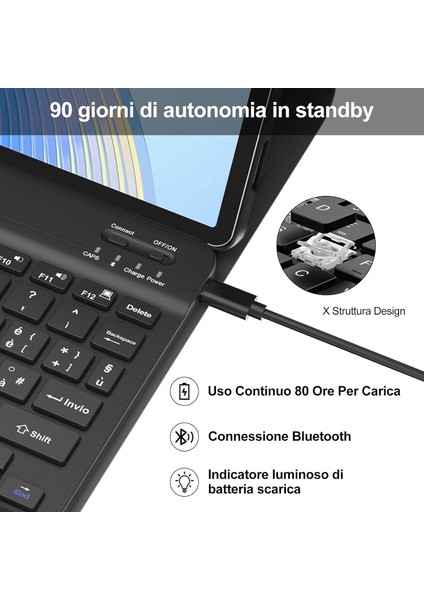 Honor Pad X9 11.5 Inç 2023 Uyumlu Klavyeli Tablet Kılıf Kablosuz Bluetooth Özellikli Kalem Tutuculu indirimleri