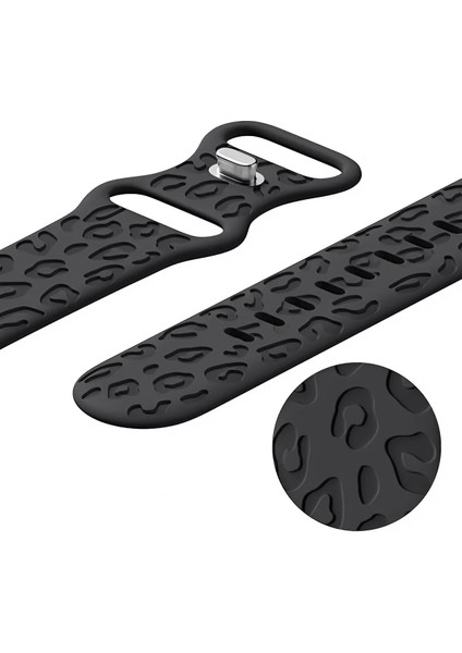 Apple Watch 10 42MM – 6 7 8 9 10 Se Uyumlu 38-40-41MM Leopar Desenli 2'li Silikon Kordon Seti