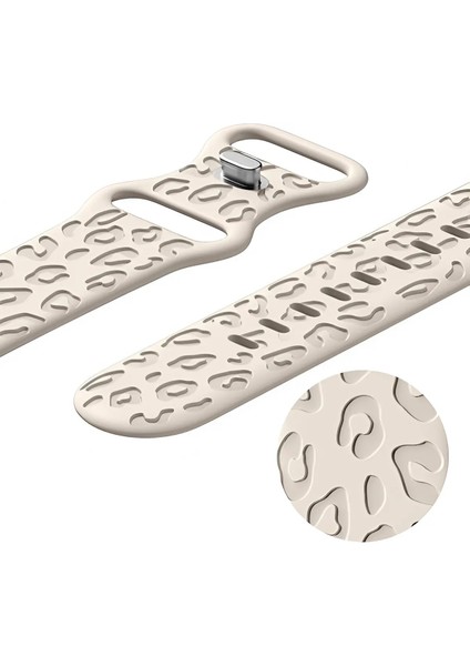 Apple Watch 10 42MM – 6 7 8 9 10 Se Uyumlu 38-40-41MM Leopar Desenli 2'li Silikon Kordon Seti