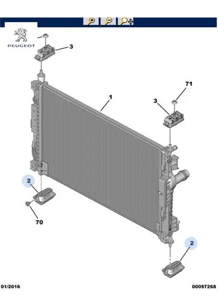 Radyatör Alt Bağlanti Ayaği 308 T9 C4 Picasso Peugeot 9673630480