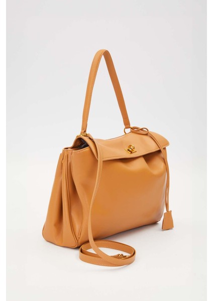 Kahve Gold Kilit Detaylı El Çantası fiyatları