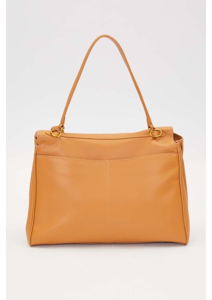 Kahve Gold Kilit Detaylı El Çantası fırsatları