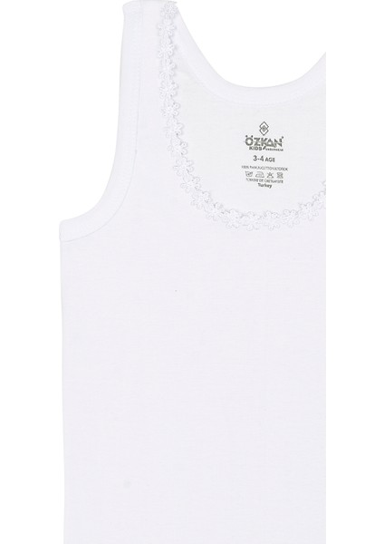 Özkan 0800 3'lü Paket Kız Çocuk %100 Pamuklu Ribana Esnek Rahat Yakası Çiçek Desenli Kalın Askılı Atlet fırsatları