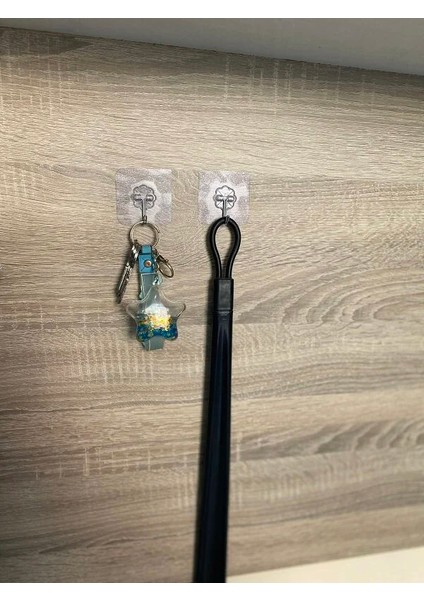 10 Adet Şefaf Yapışkanlı Banyo Askısı Güçlü Yapışkanlı Mutfak Askısı Stiker Kancalı Askı indirimleri