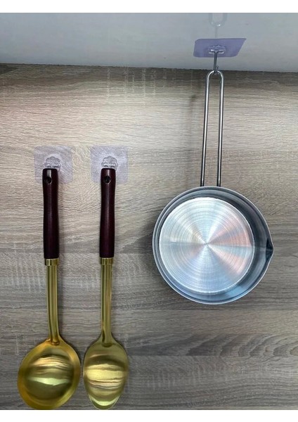 10 Adet Şefaf Yapışkanlı Banyo Askısı Güçlü Yapışkanlı Mutfak Askısı Stiker Kancalı Askı