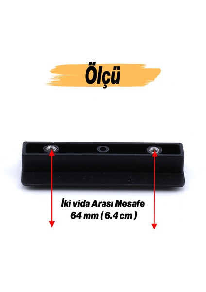 Plastik Kulp 64 mm Mutfak Mobilya Çekmece Mutfak Dolap Dolabı Kulpları Kapak Kulbu 6.4 cm Siyah fiyatları