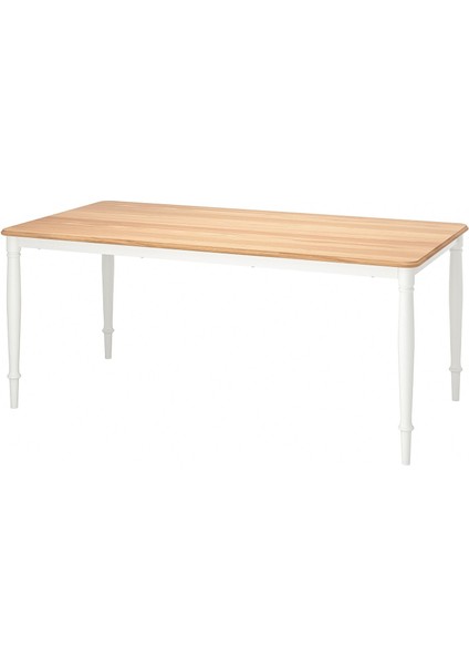 Dandery Yemek Masası Beyaz-Meşe Kaplama 180X90 cm 6-8 Kişilik