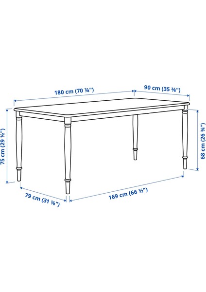 Dandery Yemek Masası Beyaz-Meşe Kaplama 180X90 cm 6-8 Kişilik modelleri