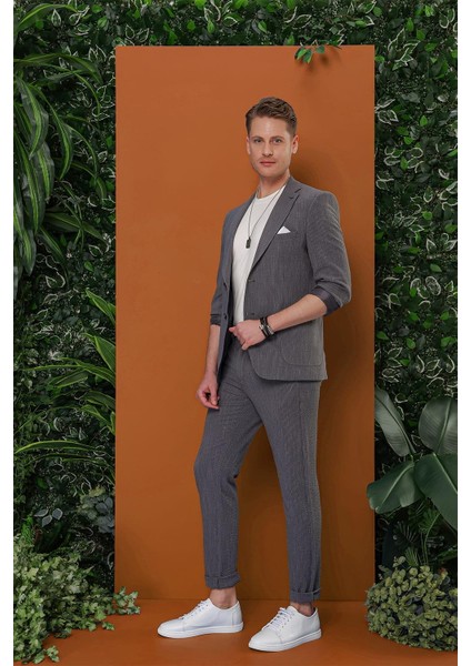 P 1113 Slim Fit Füme Spor Pantolon