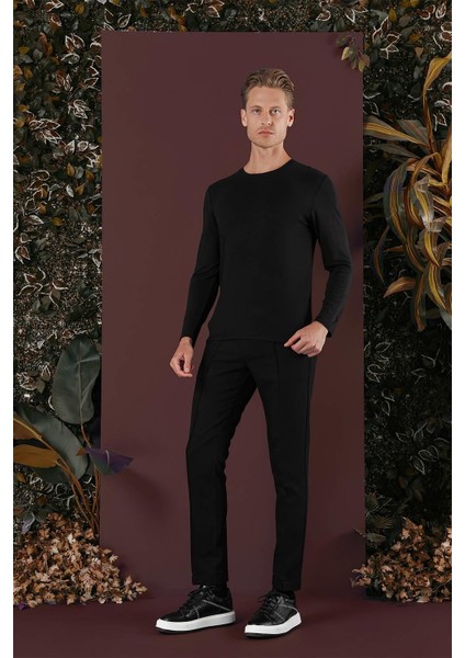 P 1130 Slim Fit Siyah Spor Pantolon