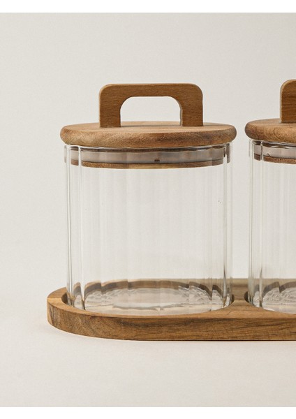 Maisoné Akasya Standlı Cam Kavanoz Seti (600 Ml) fiyatları