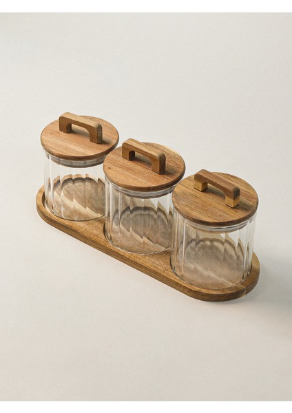 Maisoné Akasya Standlı Cam Kavanoz Seti (600 Ml) fırsatları