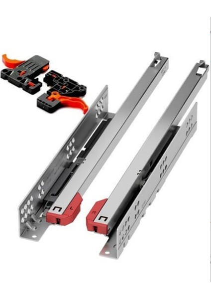 Ultimade 45 cm Tek Açılım Frenli Ray Çekmece Rayı Mandal Dahil