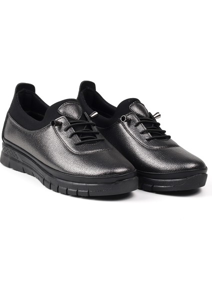 Kadın Platin Ortopedik Anne Ayakkabısı – Rahat Kaymaz Taban, Bağcıklı Günlük Yürüyüş Ayakkabısı