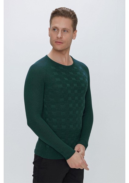 Tr 854 Slim Fit Zümrüt Yeşil Klasik Triko fırsatları