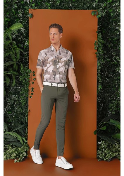 Slim Fit Yan Cepli Düz Esnek Casual Nefti Pantolon P 1144 fiyatları