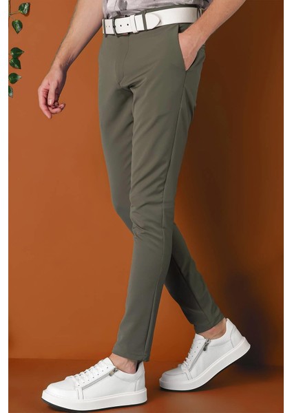 Slim Fit Yan Cepli Düz Esnek Casual Nefti Pantolon P 1144 fırsatları