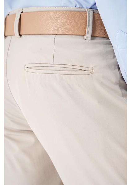 Slim Fit Yan Cepli Düz Esnek Casual Kum Pantolon P 1144 indirimleri