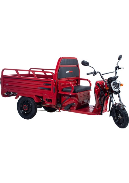 GF710 3 Tekerli Kasalı Elektrikli Moped - Kırmızı