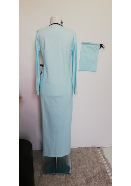 1998_PRATIK Yandan Bağlamalı Kruvaze Biye Kuşaklı %100 Pamuk Kumaş Tesettür Namaz Elbisesi indirimleri