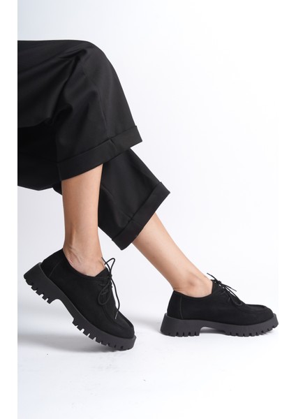 Trak Tabanlı Süet Kadın Loafer Ayakkabı