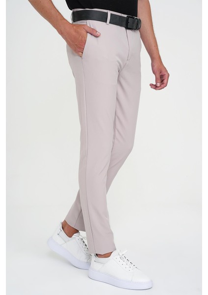 Slim Fit Yan Cepli Esnek Düz Koyu Vizon Pamuk Pantolon P 1197 indirimleri