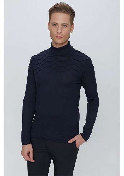 Tr 851 Slim Fit Lacivert Klasik Triko modelleri