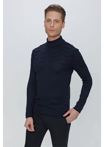 Tr 851 Slim Fit Lacivert Klasik Triko fırsatları