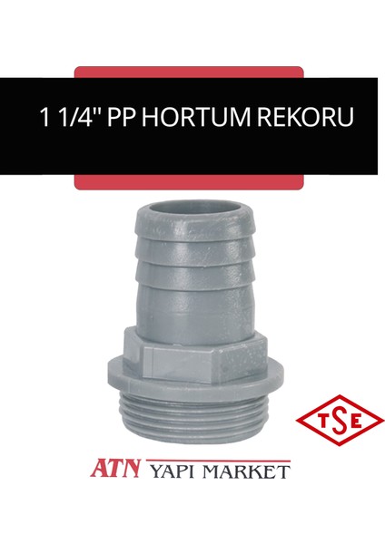 1 1/4" (32 Mm) Pp Hortum Rekoru – Plastik Erkek Dişli Hortum Bağlantı Aparatı