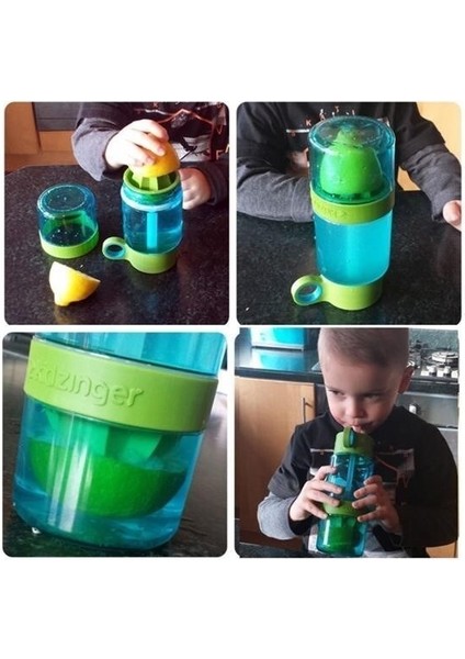 Buffer® Narenciye Limon Sıkmalı Pratik Detoks Toksin Atıcı Su Matarası Spor Şişesi