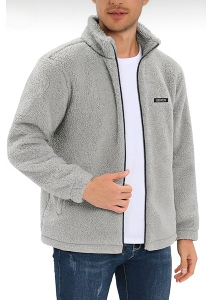 Oversize Peluş Sweatshirt Erkek Kalın Polar Kumaşla Konforlu Kullanım