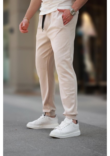 Bej Manşetli Erkek Eşofman Altı E6570