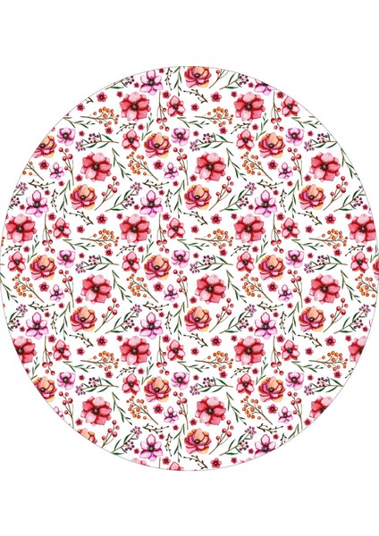 Yuvarlak Çiçek Desenli Duck Kumaş Masa Örtüsü 150X150 cm indirimleri