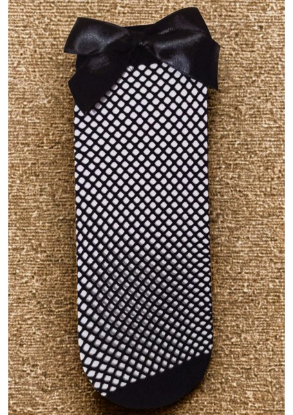 Kız Çocuk Renkli File Çorap Fiyonklu