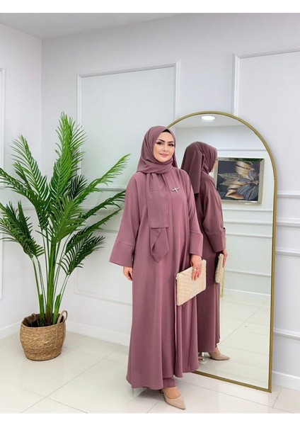 Kadın Tesettür 2'li Takım Ferace Formunda Tunik & Pantolon