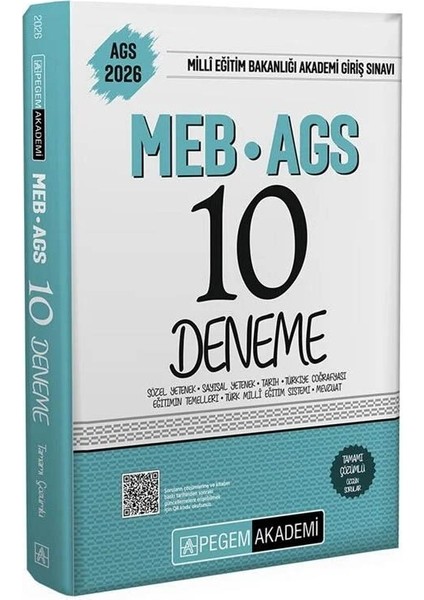 Pegem 2026 Meb-Ags Tüm Dersler 10 Deneme Çözümlü