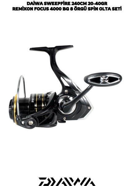 Sweepfire 240CM 20-40GR Remixon Focus Bg 4000 8 Örgü Spin Olta Seti modelleri