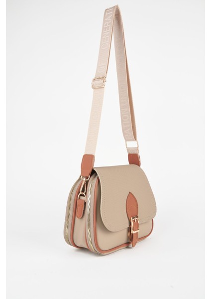 Kadın Yonca Vizon Taba 4 Cepli Kapaklı Fermuar ve Çıt Çıt Kapama Kol ve Omuz Çantası modelleri